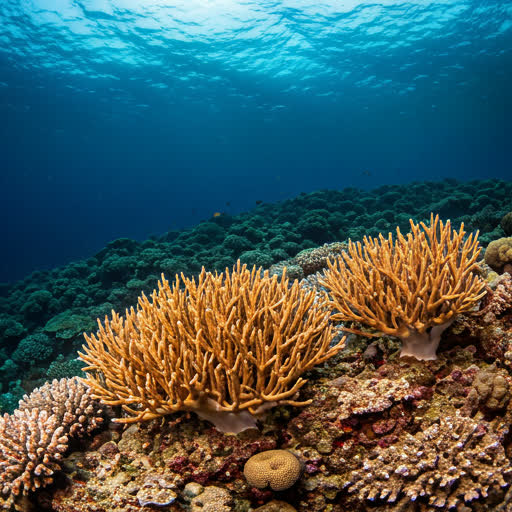 Crystal turquoise waters over the healthy hard coral gardens of Redang.